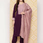 Ahalyaa Women's Traditional wear Kurta Set - Burgundy | Swadesiicart