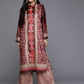 Ahalyaa Women Burgundy & Golden Floral Printed Gotta Patti Floral Velvet Kurta | Swadesiicart