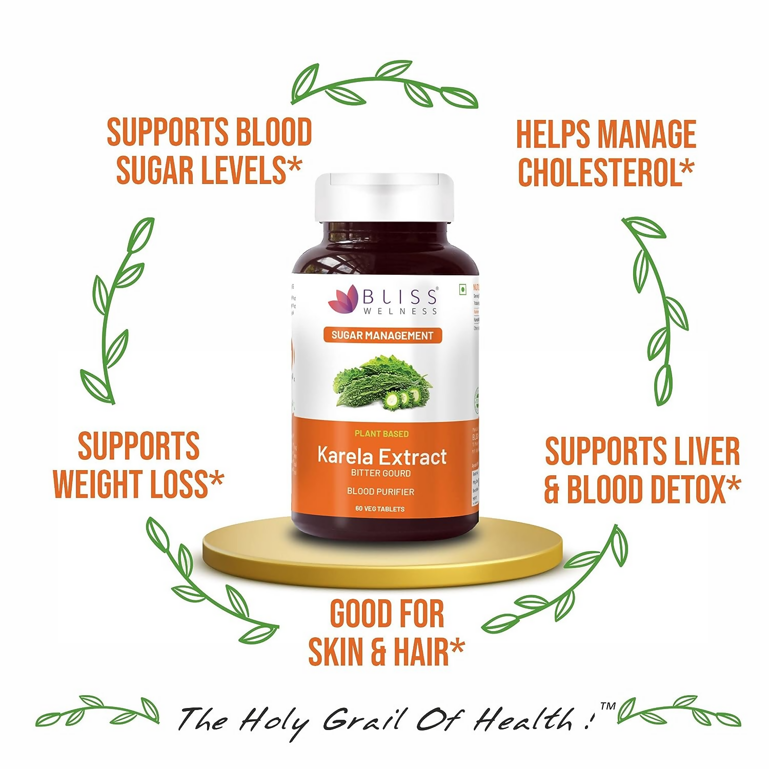 Bliss Welness Karela Extract Tablets - Swadesiicart