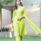 BulBul Akshyani Green Rayon Kurta Set with Dupatta - Swadesiicart