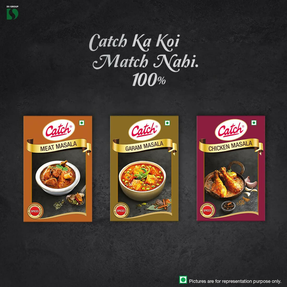 Catch Masala & Spices - Meat Masala 100 gms + Chicken Masala 100 gms + Garam Masala 100 gms - Swadesiicart