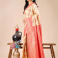 Astita Aura Silk Cream Red Banarasi Silk Saree | Swadesiicart