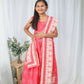 Aayaa Designer Printed Chinon Crochet Sequance Kids Lehenga Choli - Pink