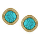 Blue Gold-Polished Handcrafted Studs Earrings - Ruby Raang - Swadesiicart