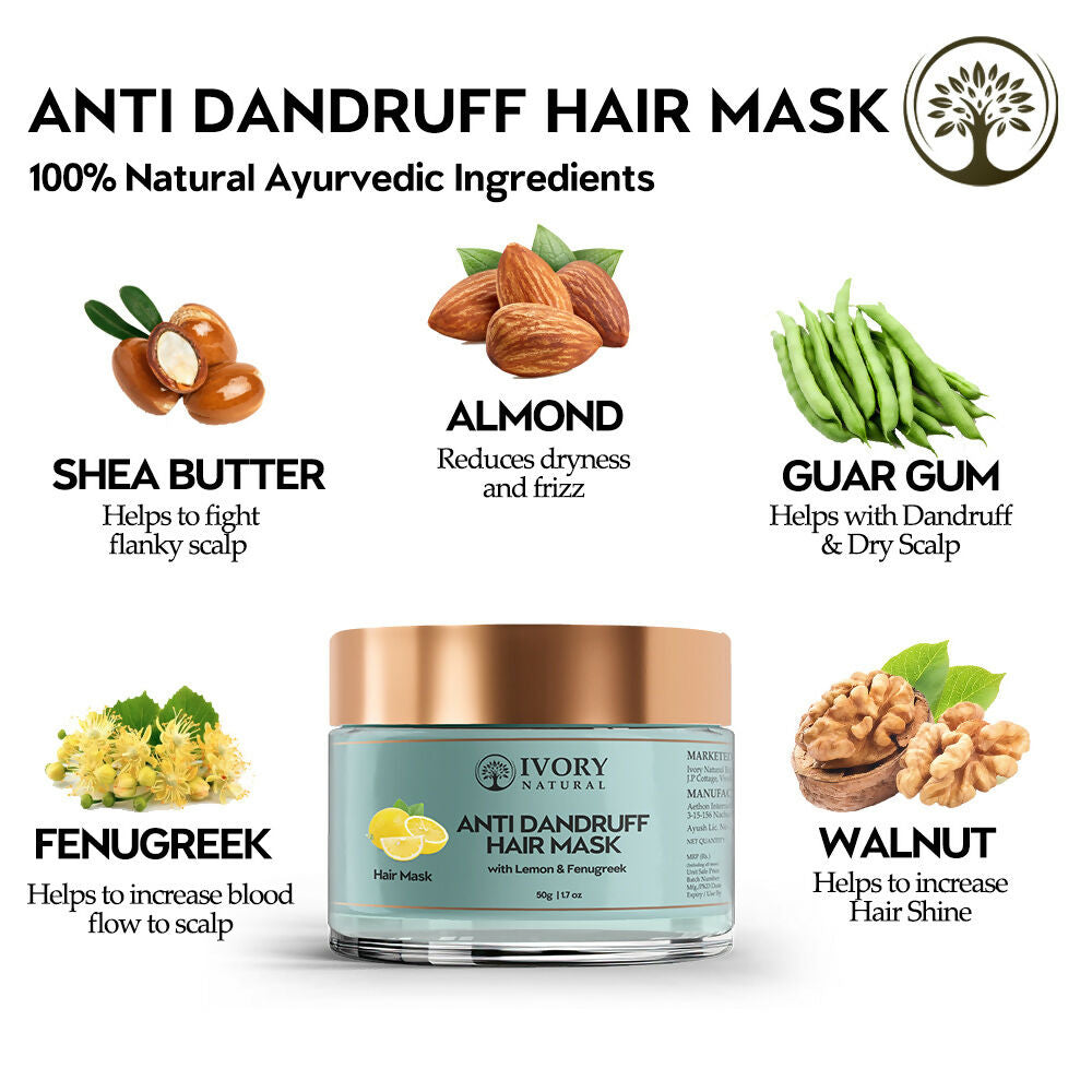 Ivory Natural Dandruff Hair Mask - Scalp Wellness, Assists With Dandruff For Both Men & Women | Swadesiicart