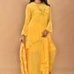 Morchari Women And Hand Embroidery Palazzo Set-Yellow - Swadesiicart