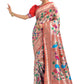 Vishnu Weaves Women's Red Paithani Silk Minakari Zari Woven Saree with Unstitched Blouse - Swadesiicart