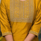 Partywear Designer Musted Yellow Poly Silk fabric Stitched Suit With Dupatta - Tanisha | Swadesiicart