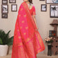 Joban Fashion Banarasi Pink Woven Soft Silk Saree | Swadesiicart