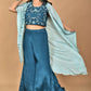 Morchari Women Hand Embroidery Crop Top-Blue - Swadesiicart
