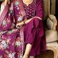 The52 Wine Women's Gorgeous Embroidered Rayon Fabric Straight Kurta Pant with Dupatta Set - Swadesiicart