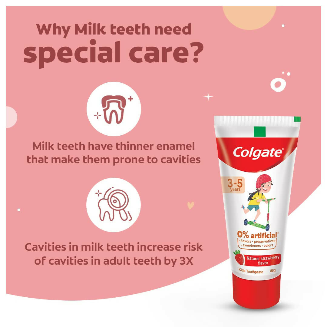 Colgate Toothpaste with Natural Strawberry Flavour for Kids - Swadesiicart