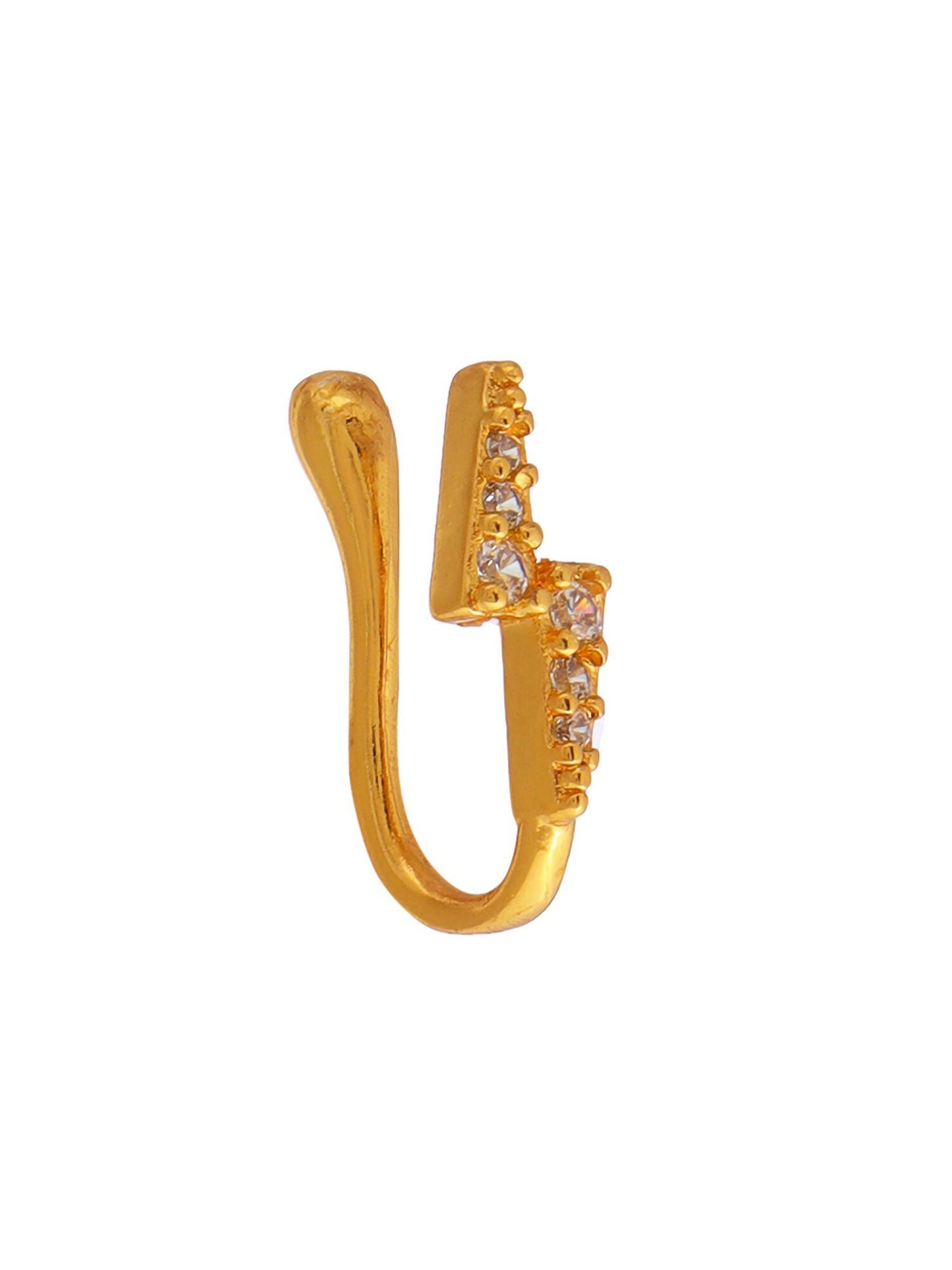 Ruby Raang Gold Bijlee Nose Pin | Swadesiicart