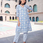 Jyoti Fashion Women's Sky Blue Pure Muslin Heavy Digital Printed Kurta Pant Set | Swadesiicart