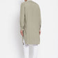 Even Apparels Green Pure Cotton Men's Kurta With Contrast Collar And Placket | Swadesiicart
