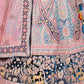 Blue & Pink Velvet Thread with Hand Work Semi Stitched Lehenga Choli with Dupatta - Nimaya Lagnotsav