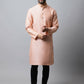 Even Apparels Pink Color Pure Cotton Men's Kurta With Band Collar (SLD1186) | Swadesiicart