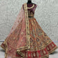 Jyoti Fashion Women's Purple Velvet Golden Gotta, Multi Thread Embroidered with Diamond Work Wedding Lehenga Choli | Swadesiicart