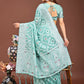 Shree Shyam Fashion Pankhuri Sea Green Linen Cotton Saree