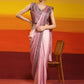 Purple Ombre Satin Georgette Plain Ready to wear Saree with stitched Blouse - Vrinda | Swadesiicart