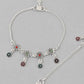 VOJ Set of 2 Silver Plated Meenakari Multi Color Anklet - Swadesiicart