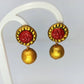 Terracotta Stud With Round Drop Earrings