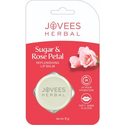 Jovees Sugar & Rose Petal Replenishing Lip Balm - Swadesiicart
