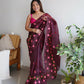 Vamsee Annie Chocolate Georgette Saree - Swadesiicart