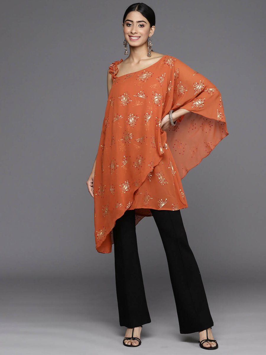 Ahalyaa Women's Traditional wear Tunic - Orange | Swadesiicart