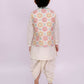 Lil Drama Mishti White Kurta Dhoti and Jacket For Boys | Swadesiicart
