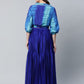 Ahalyaa Women Stunning Blue Crepe Printed Top with Skirt | Swadesiicart