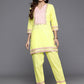 Ahalyaa Women's Traditional Wear Co-ods - Yellow | Swadesiicart