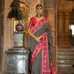 Kabul Grey Banarasi Weaving, Ultra Aqua Finish, Zari Work Banarasi Silk Saree - Rath Kunti - Swadesiicart