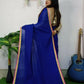 Exclusive Collection Beautiful Khadi Cotton Handloom Saree With Beautiful Zari Border - Royal Blue - Swadesiicart