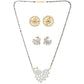 AanyaCentric Gold-Polished Mangalsutra with Pendant, 2 Pair Earrings