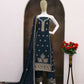 Anaita Teal Green Chinon Silk Stitched Suit with Embroidery & Sequence Work