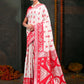 Shree Shyam Fashion Devistuti Red White Linen Cotton Saree