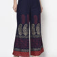 Aniyah Rayon Navy Blue Color Block Print Flared Slip-On Palazzo (AN-178K)