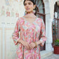 Vaasva Women Peach Muslin Embroidered Kurta, Pant & Dupatta Set | Swadesiicart