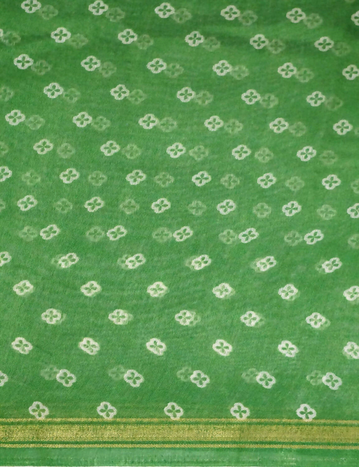 Shades Of Parrot Green Floral Design Semi Chanderi Saree By Gayathri Reddy Designer Studio | Swadesiicart