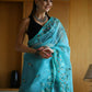 Vamsee Sky Organza Saree - Swadesiicart