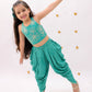 Lil Drama Khilkhilahat Green Crop Top and Dhoti SeT For Girls | Swadesiicart