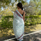 Vamsee Sky Blue Organza Saree - Swadesiicart