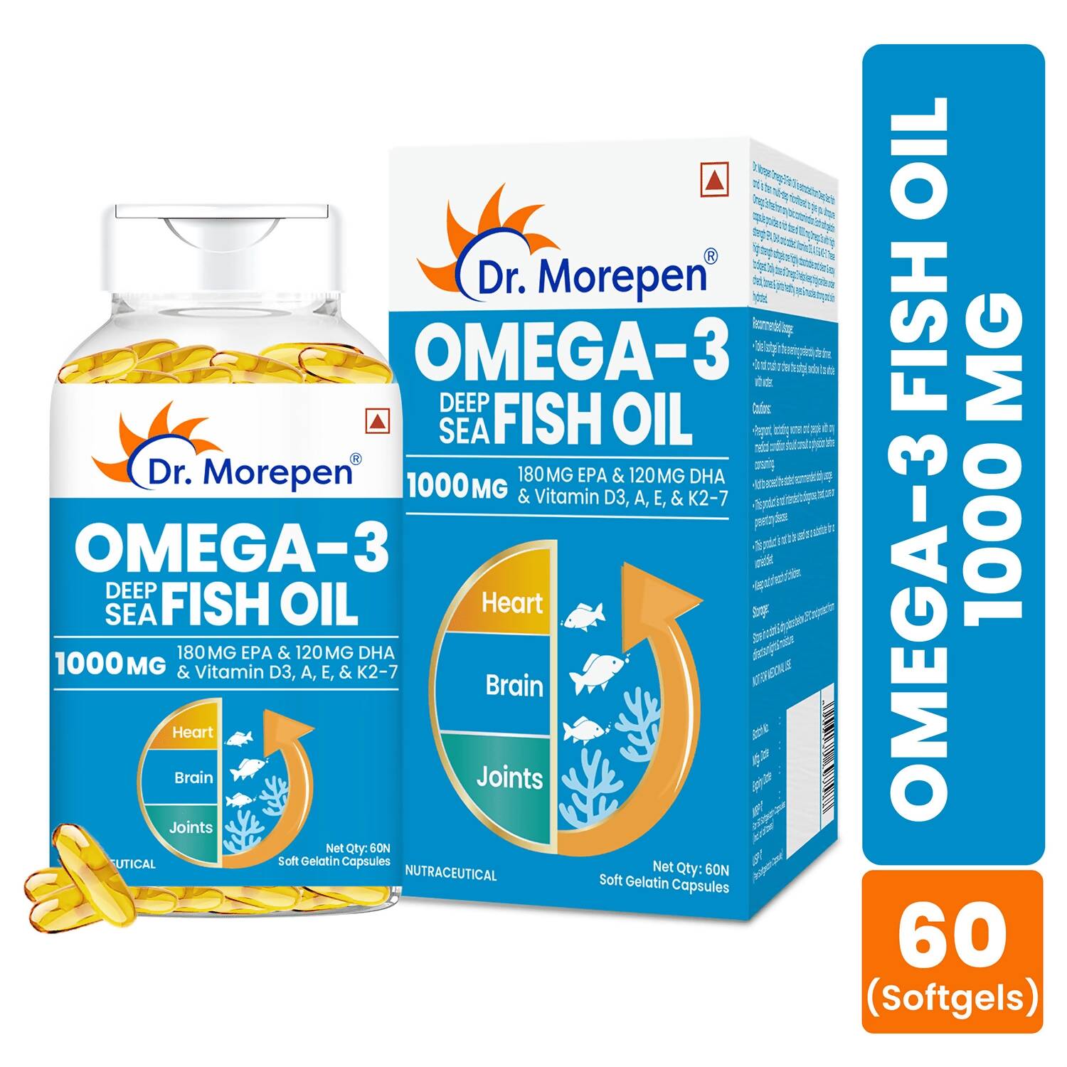 Dr. Morepen Omega 3 Deep Sea Fish Oil Softgels - Swadesiicart