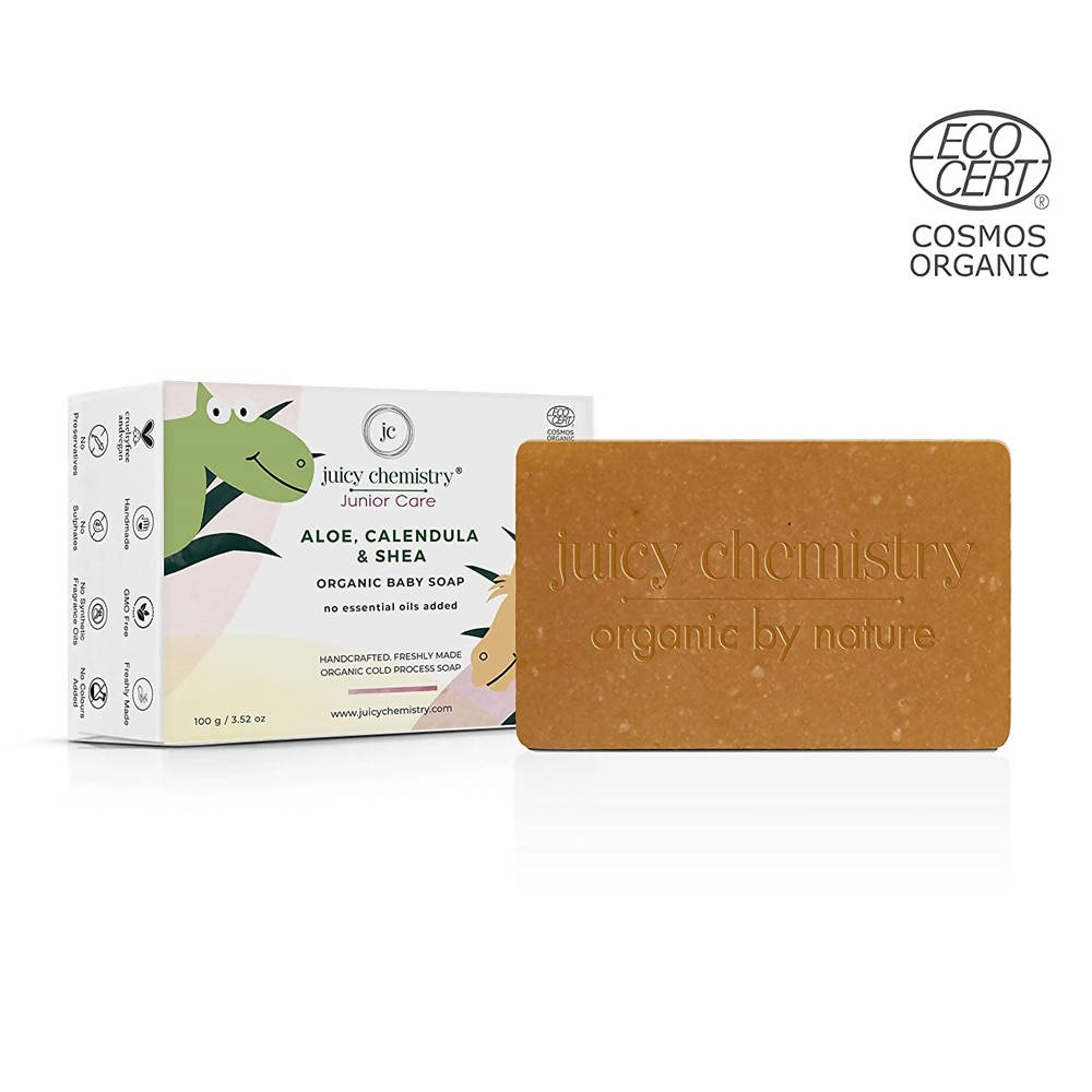 Juicy Chemistry Aloe Calendula & Shea Organic Baby Soap - Swadesiicart