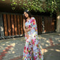 Vamsee Floral Mix Color Satin Saree - Swadesiicart