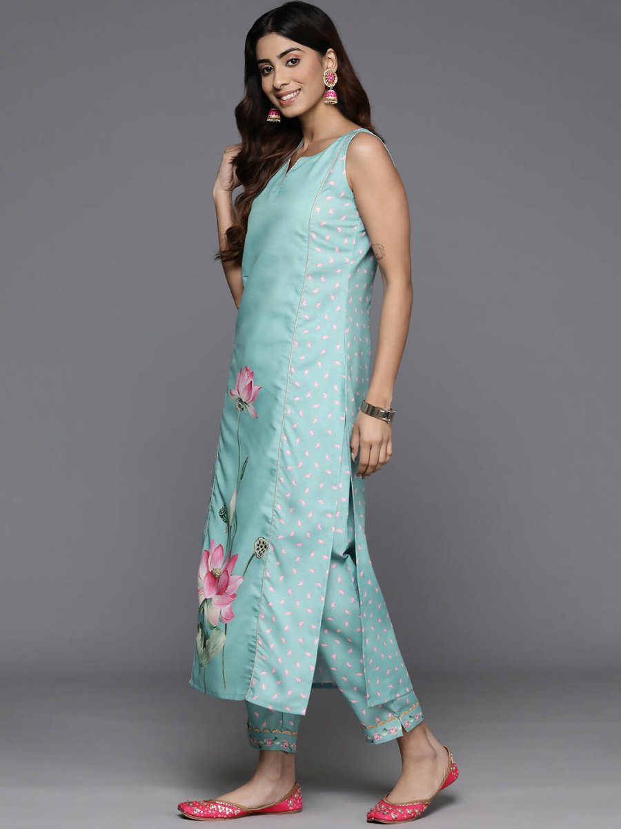 Ahalyaa Women's Traditional wear Kurta Set - Blue | Swadesiicart