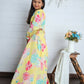 Aayaa Designer Printed Chinon Crochet Sequance Kids Lehenga Choli - Yellow