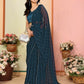 Aafreen Partywear Designer Bottle Green Georgette Fancy Saree