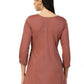 Brown Chinon Floral Embroidered Top - Zeny